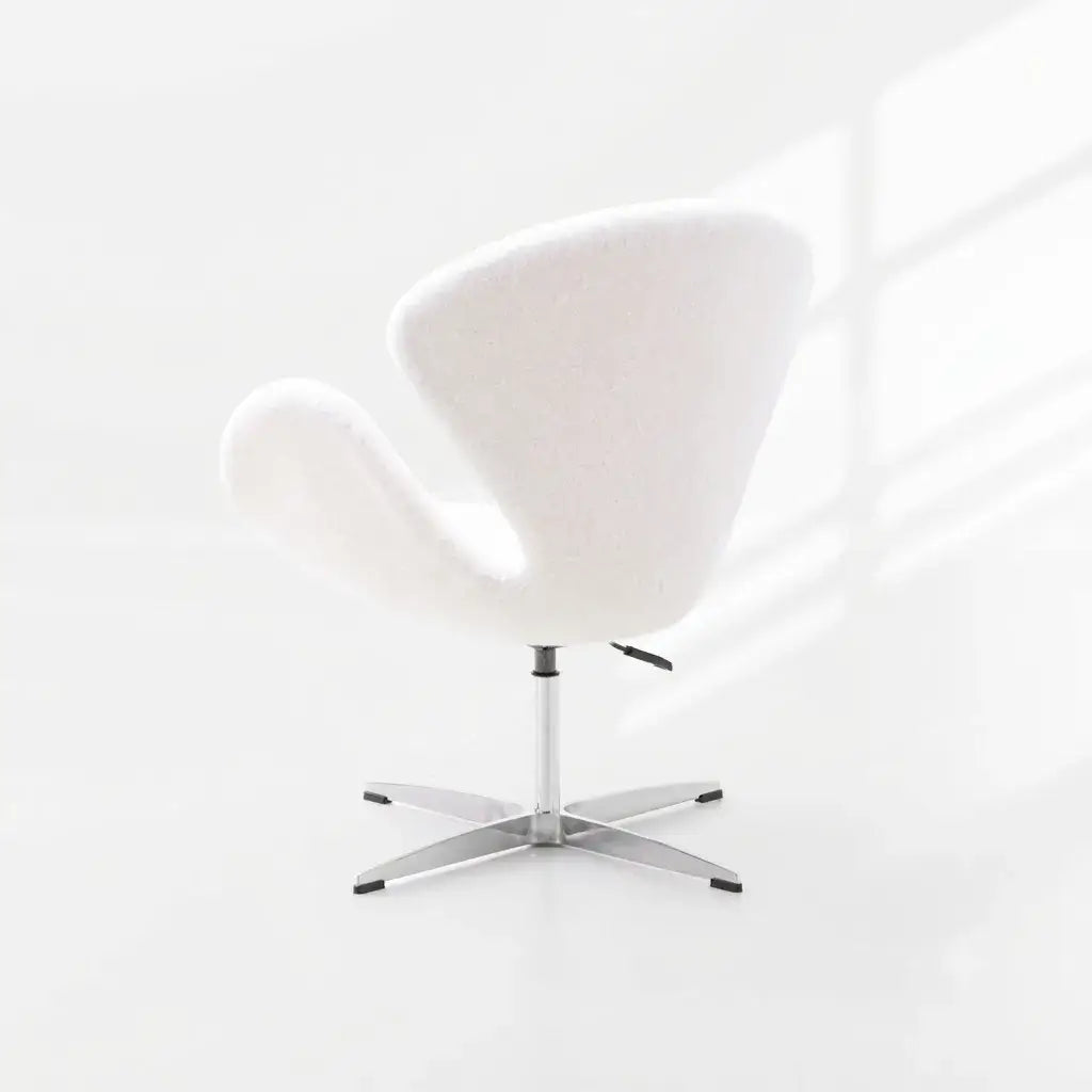 Sculptural Rabbit Velvet Swan Office Chai With Fixed Or Caster Vanity Base