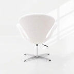 Sculptural Rabbit Velvet Swan Office Chai With Fixed Or Caster Vanity Base