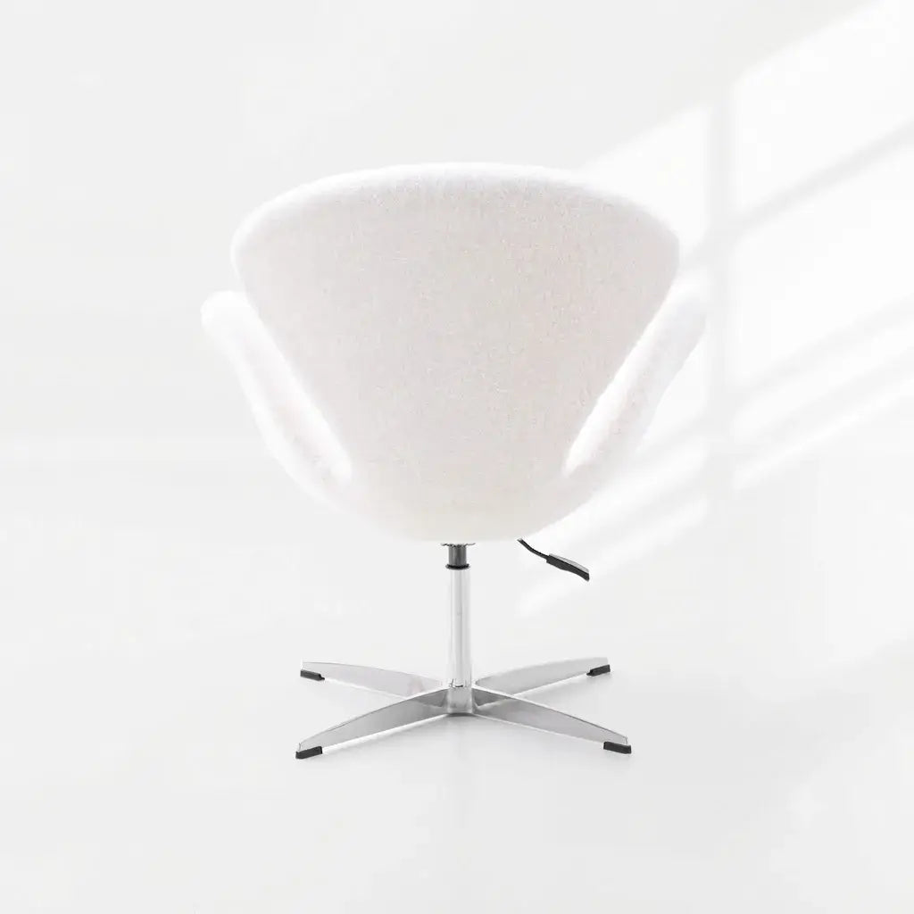 Sculptural Rabbit Velvet Swan Office Chai With Fixed Or Caster Vanity Base