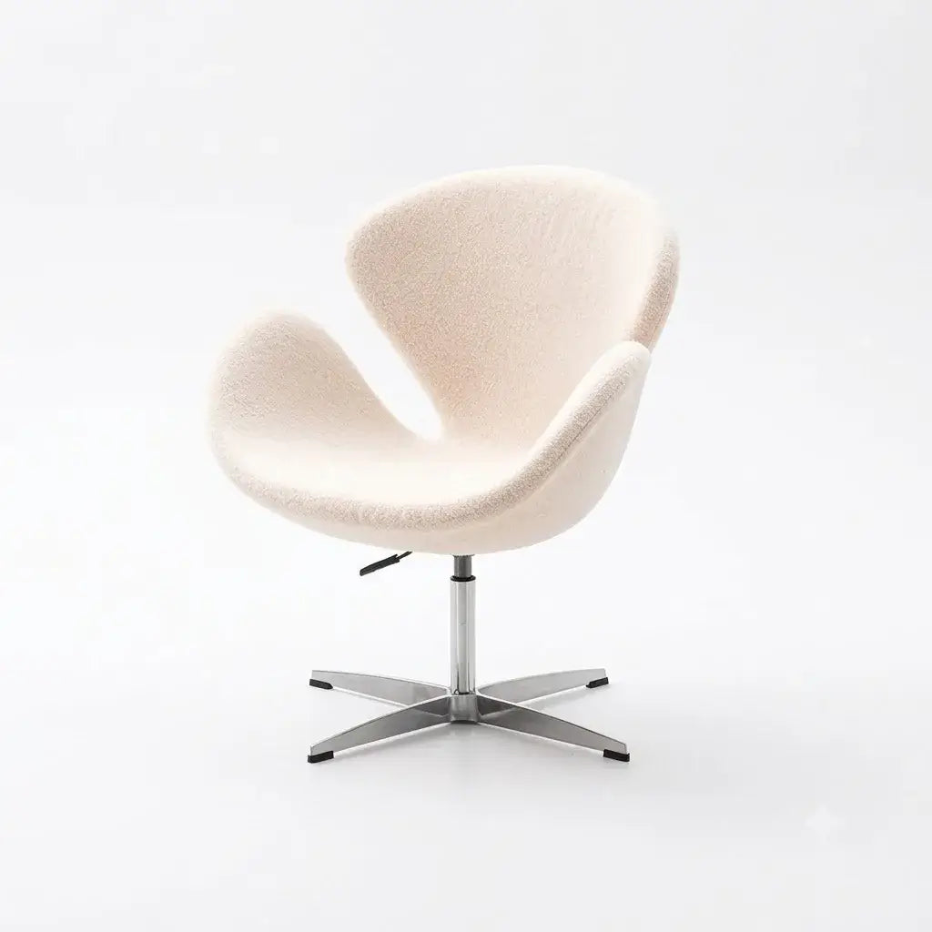Sculptural Rabbit Velvet Swan Office Chai With Fixed Or Caster Vanity Base Main Product Image Main image