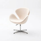 Sculptural Rabbit Velvet Swan Office Chai With Fixed Or Caster Vanity Base Main Product Image