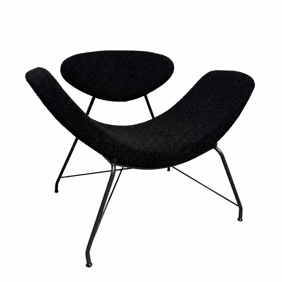 Sculptural Reversível Boucle Armchair with Floating Cushion Frame