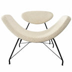 Sculptural Reversível Boucle Armchair with Floating Cushion Frame