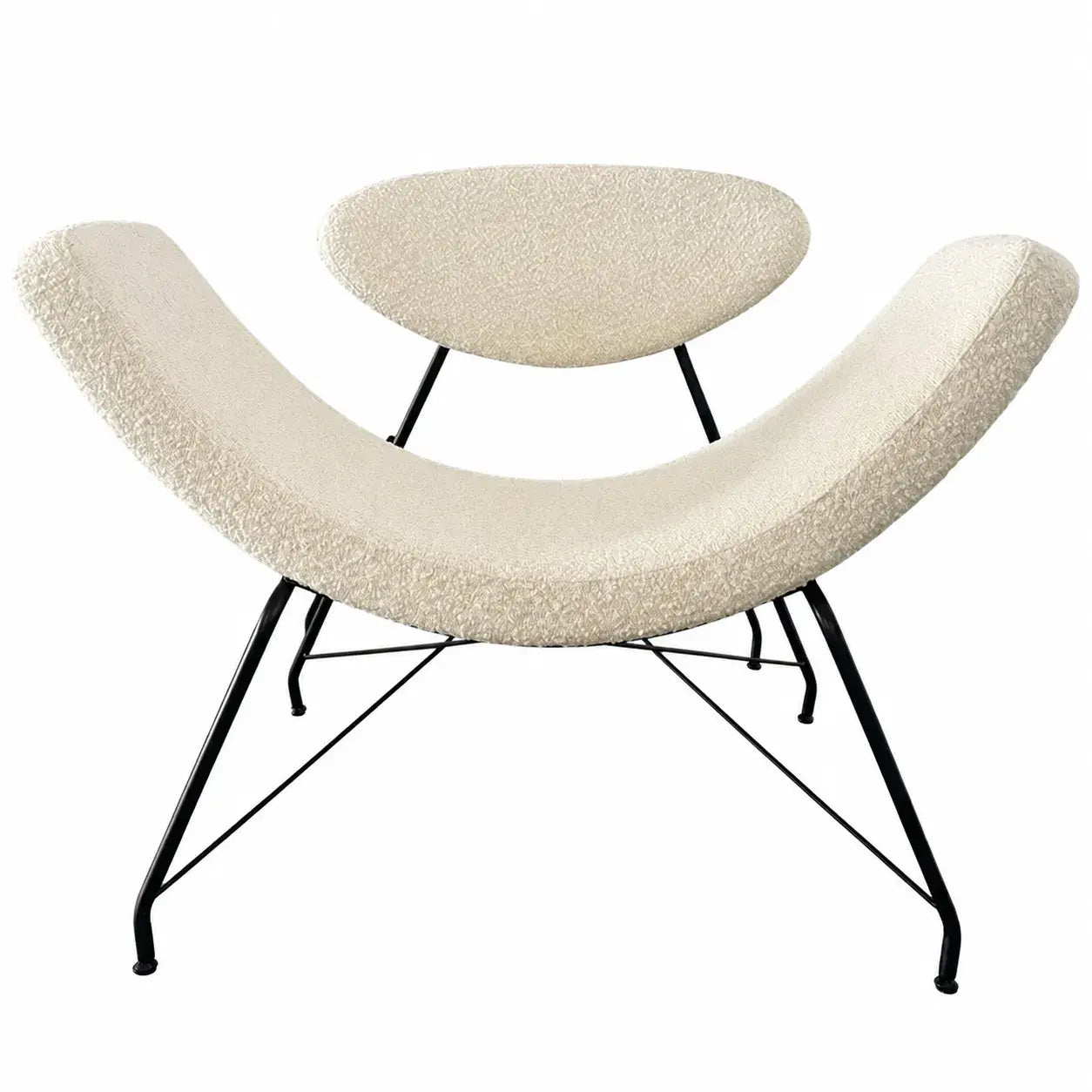 Sculptural Reversível Boucle Armchair with Floating Cushion Frame