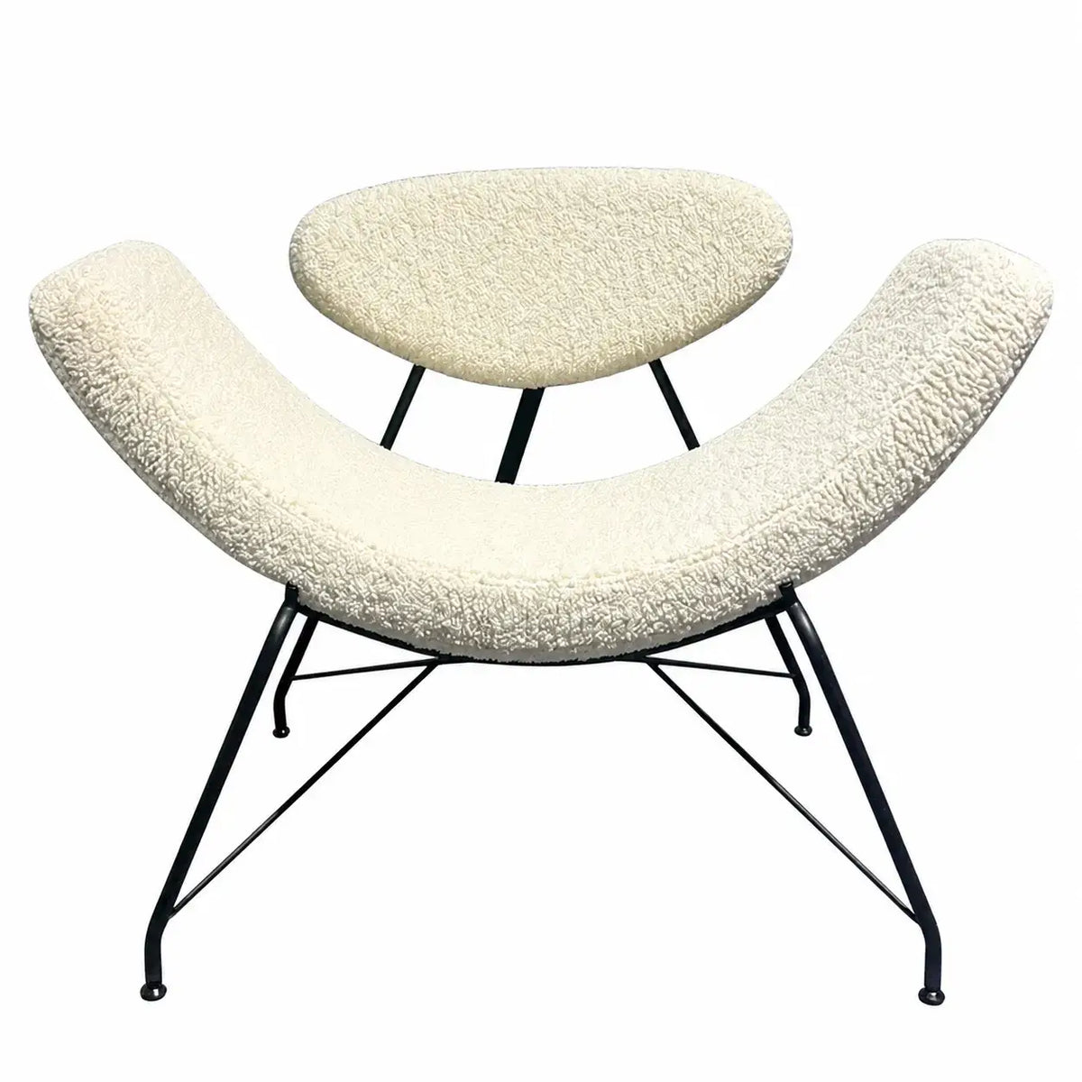 Sculptural Reversível Boucle Armchair with Floating Cushion Frame