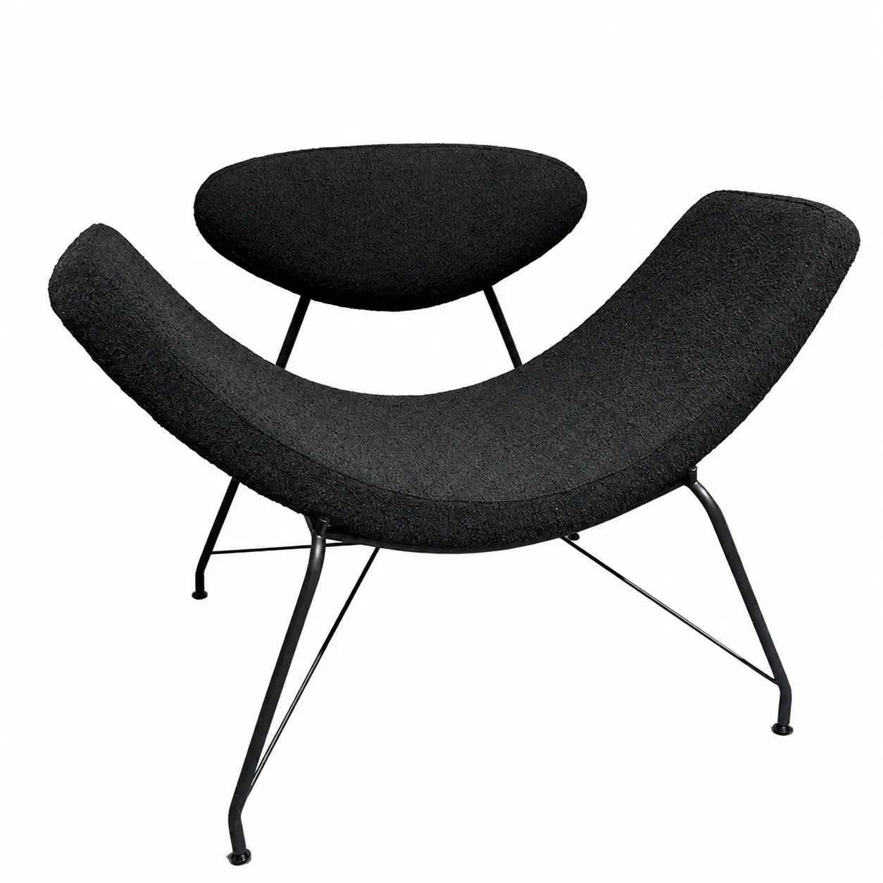 Sculptural Reversível Boucle Armchair with Floating Cushion Frame