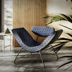 Sculptural Reversível Boucle Armchair with Floating Cushion Frame