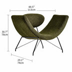 Sculptural Reversível Boucle Armchair with Floating Cushion Frame Dimensions