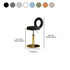 Sculptural Ring Back Bar Stool with Swivel Lift and Upholstered Seat
