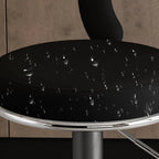 Sculptural Ring Back Bar Stool with Swivel Lift and Upholstered Seat
