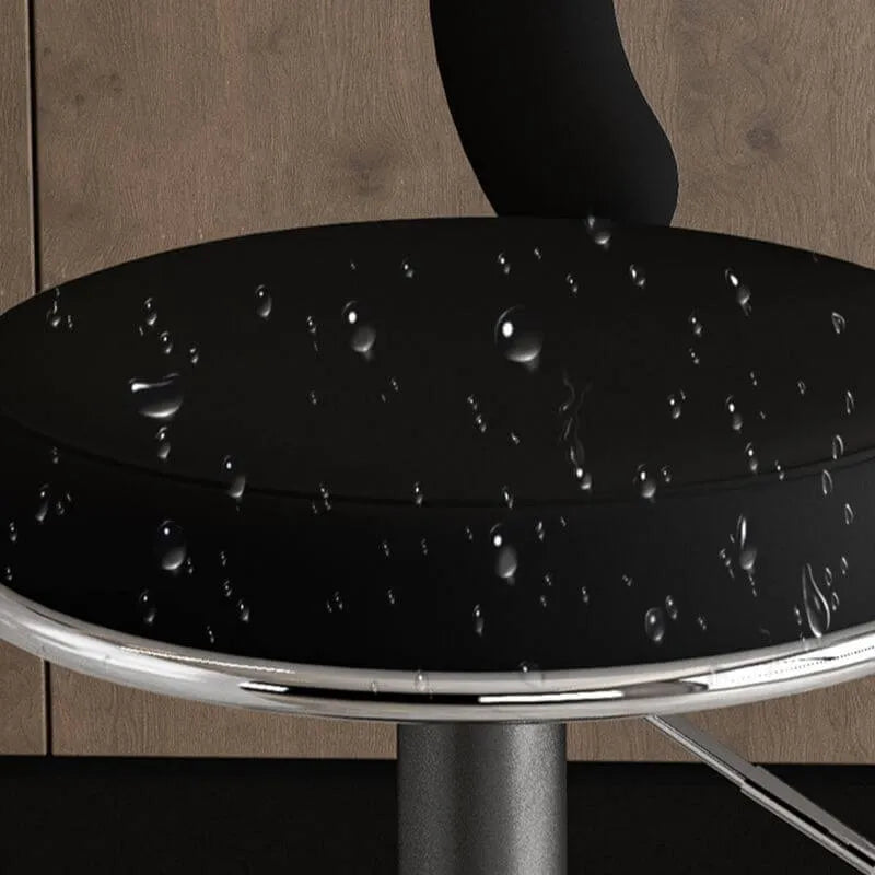 Sculptural Ring Back Bar Stool with Swivel Lift and Upholstered Seat