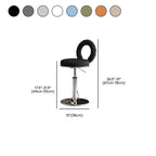 Sculptural Ring Back Bar Stool with Swivel Lift and Upholstered Seat