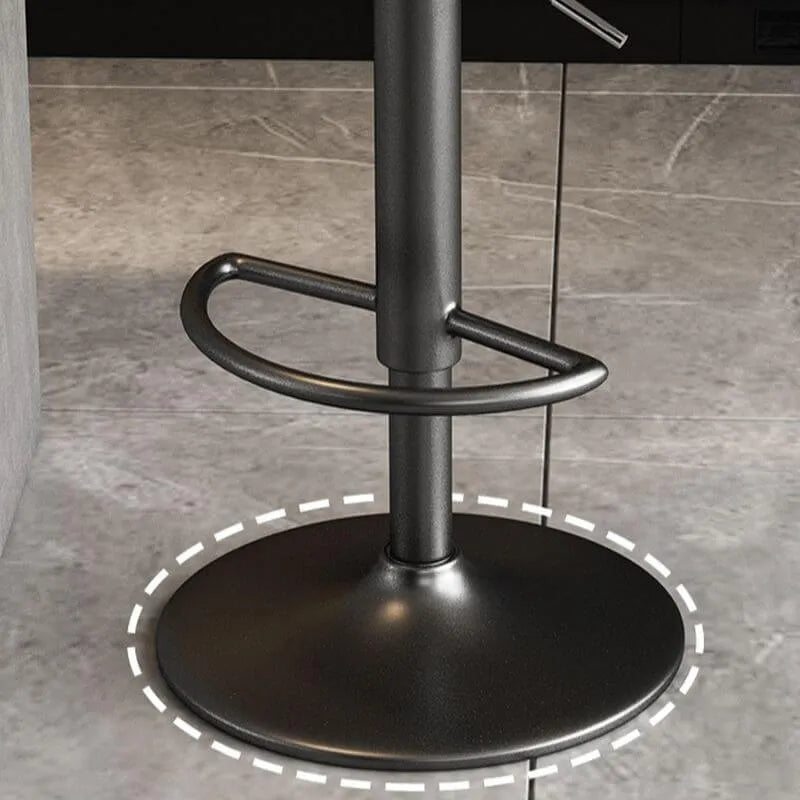 Sculptural Ring Back Bar Stool with Swivel Lift and Upholstered Seat