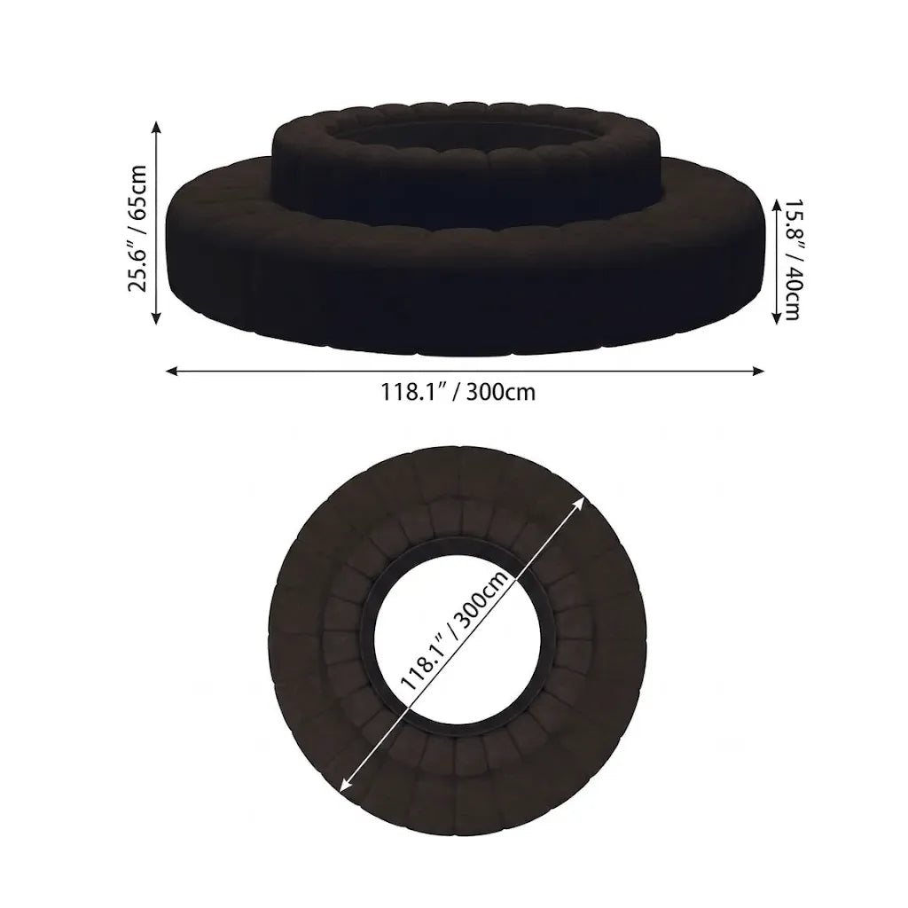 Sculptural Ring Round Sofa in Nappa Leather for Lobby Lounge Spaces