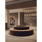Sculptural Ring Round Sofa in Nappa Leather for Lobby Lounge Spaces