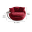 Sculptural Round Sofa Lounge Chair With Side Table, Swivel Chenille Comfort Dimensions