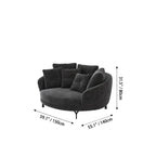 Sculptural Round Sofa with Layered Cushions and Slim Metal Legs