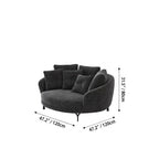 Sculptural Round Sofa with Layered Cushions and Slim Metal Legs