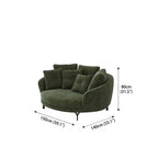 Sculptural Round Sofa with Layered Cushions and Slim Metal Legs