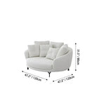 Sculptural Round Sofa with Layered Cushions and Slim Metal Legs Dimensions