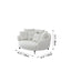 Sculptural Round Sofa with Layered Cushions and Slim Metal Legs Dimensions
