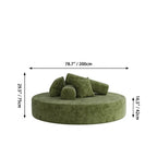 Sculptural Round Sofa With Modular Bolsters in Sherpa or Tech Leather