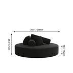 Sculptural Round Sofa With Modular Bolsters in Sherpa or Tech Leather