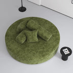 Sculptural Round Sofa With Modular Bolsters in Sherpa or Tech Leather Main Product Image