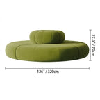 Sculptural Round Sofa with Petal Channel Tufting and Solid Wood Frame