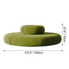 Sculptural Round Sofa with Petal Channel Tufting and Solid Wood Frame
