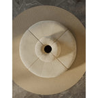 Sculptural Round Sofa with Petal Channel Tufting and Solid Wood Frame