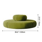 Sculptural Round Sofa with Petal Channel Tufting and Solid Wood Frame