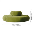 Sculptural Round Sofa with Petal Channel Tufting and Solid Wood Frame