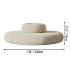 Sculptural Round Sofa with Petal Channel Tufting and Solid Wood Frame Dimensions