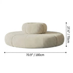 Sculptural Round Sofa with Petal Channel Tufting and Solid Wood Frame Dimensions