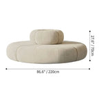 Sculptural Round Sofa with Petal Channel Tufting and Solid Wood Frame Dimensions