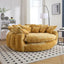 Sculptural Round Sofa With Petal Tufting, Plush Cushions for Lounging