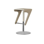 Sculptural Saddle Leather Adjustable Swivel Bar Stool with Stainless Steel Base