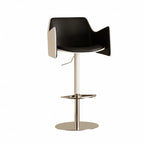 Sculptural Saddle Leather Bar Stool with Swivel Lift and Wraparound Back