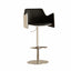 Sculptural Saddle Leather Bar Stool with Swivel Lift and Wraparound Back