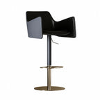 Sculptural Saddle Leather Bar Stool with Swivel Lift and Wraparound Back