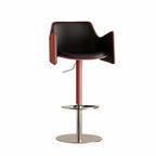 Sculptural Saddle Leather Bar Stool with Swivel Lift and Wraparound Back