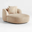 Sculptural Sogno Chaise Lounge in Plush Fleece, Curved Low-Profile Accent Seat