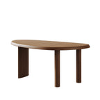 Sculptural Solid Wood Office Desk with Curved Mango Top and Thick Slab Base