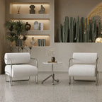 Sculptural Stainless Steel Chairs with Corduroy Upholstery in Retro Hues