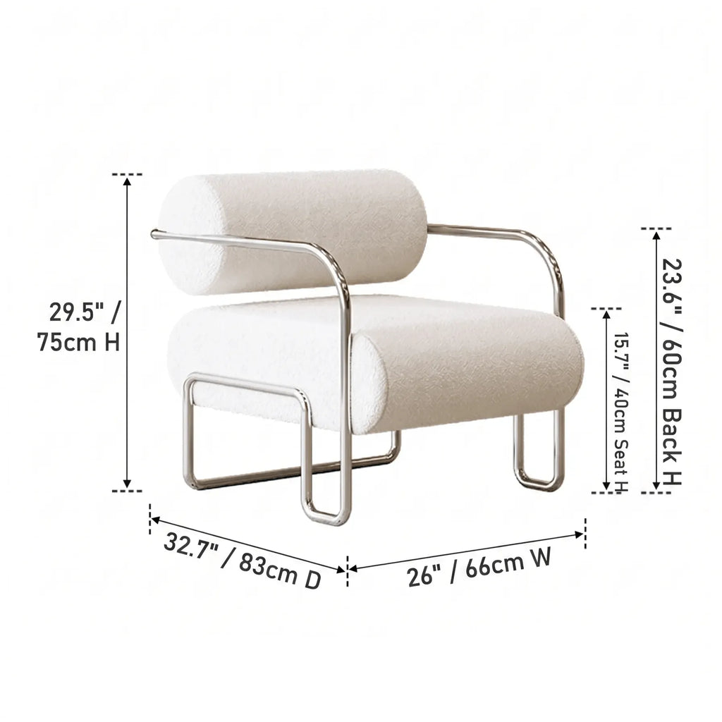Sculptural Stainless Steel Chairs with Corduroy Upholstery in Retro Hues