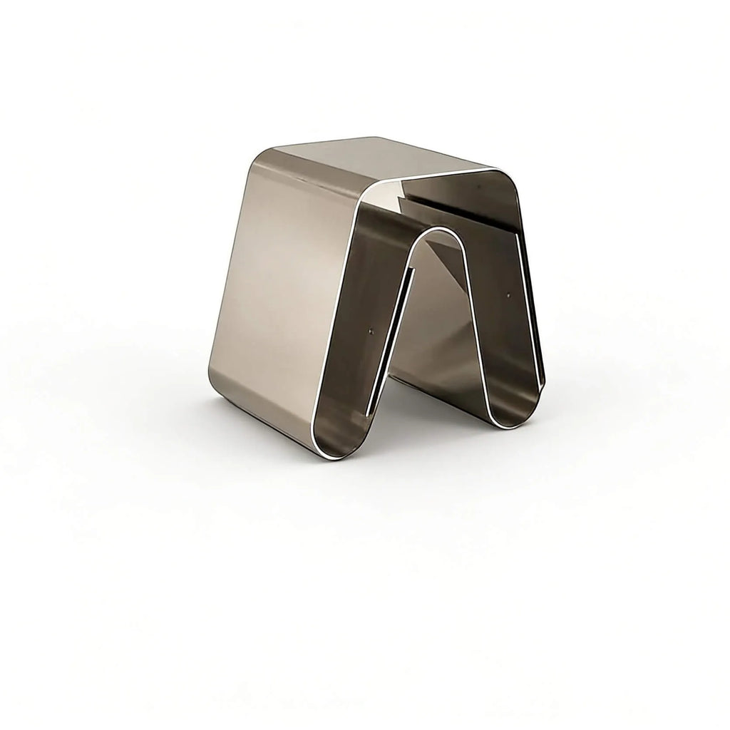 Sculptural Stainless Steel Coffee Table Set with Modular Storage & Cable Management