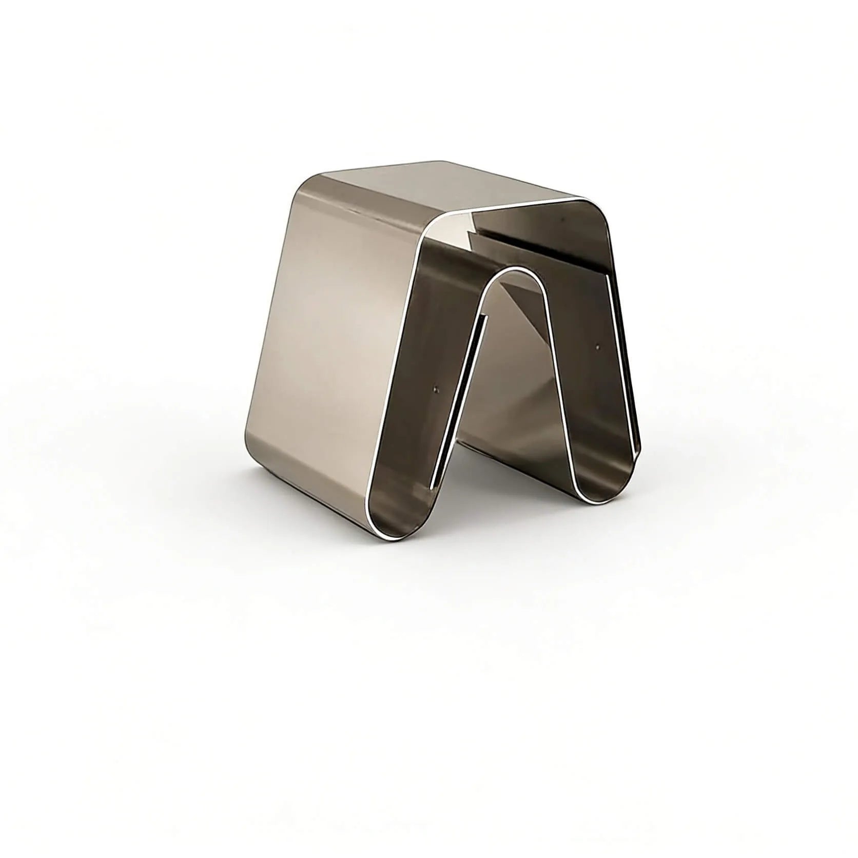 Sculptural Stainless Steel Coffee Table Set with Modular Storage & Cable Management