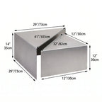 Sculptural Stainless Steel Coffee Table with Layered Geometry and Brushed Finishes Dimensions