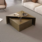 Sculptural Stainless Steel Coffee Table with Layered Geometry and Brushed Finishes